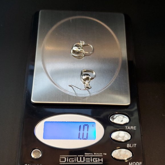 925 Sterling Silver Cute Small Double Heart Earrings - Picture 5 of 5